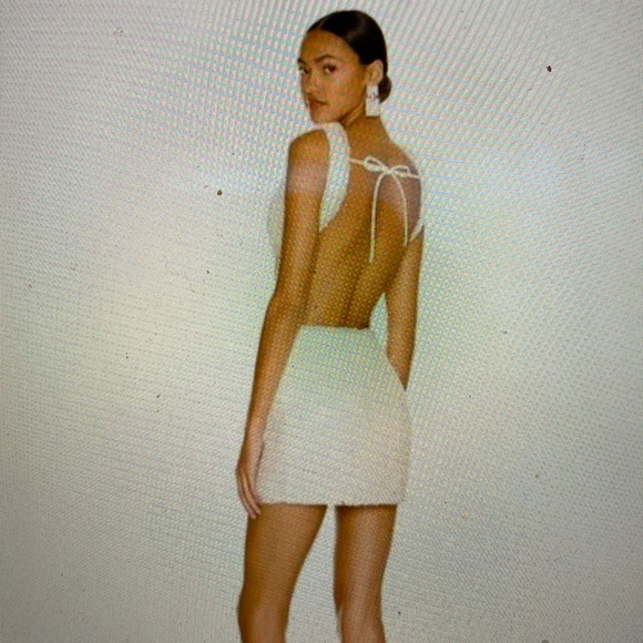 NBD KENZIE WHITE TWEED MINI DRESS xs - Picture 2 of 4